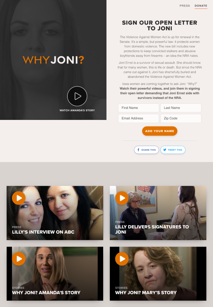 'Why Joni?' website design